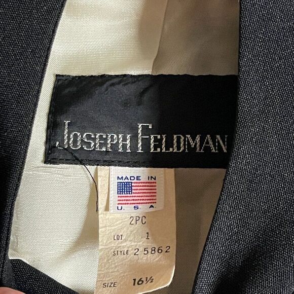 Vintage 90s Joseph Feldman Double Breasted Asymmetrical Striped Blazer 16.5 - Picture 8 of 10